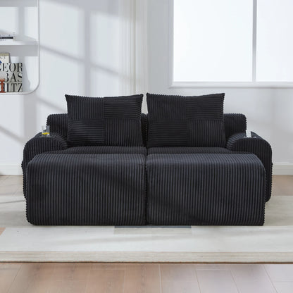 Canapé Modulable Velours Côtelé — Modulora | 6 Configurations | 5 Coloris