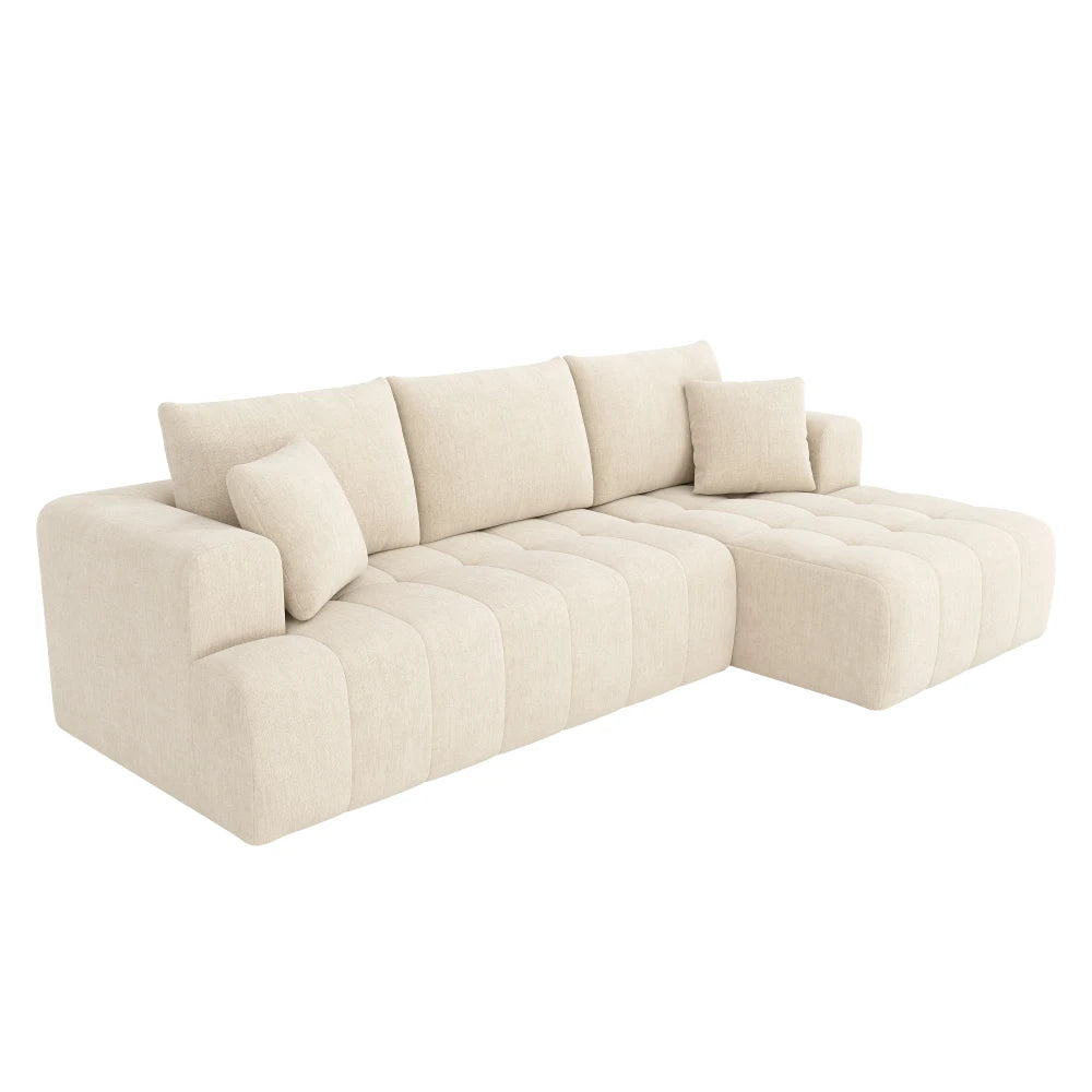 Canapé Modulable Chenille Tufté — Modulora Pure | Beige, Gris, Vert, Bleu