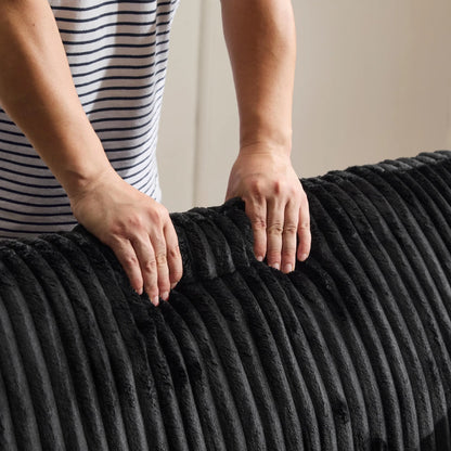 Tissu velours côtelé noir canapé modulable — Modulora