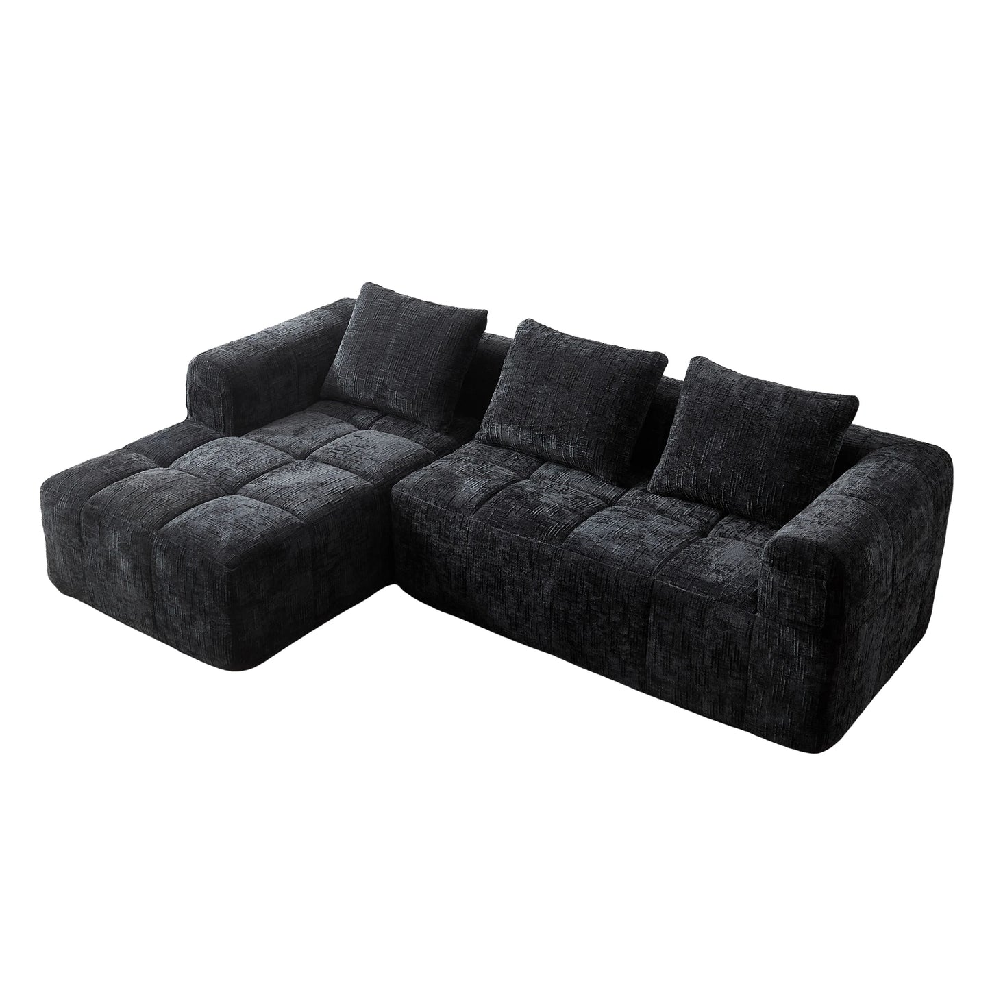 Canapé Modulable Chenille — Modulora Pure | Blanc, Gris, Noir