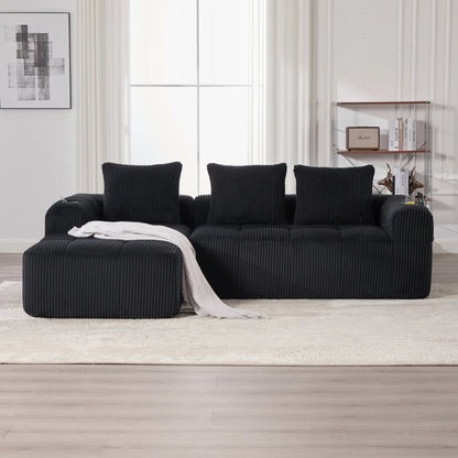 Canapé Modulable Velours Côtelé — Modulora | Beige, Gris, Kaki, Noir