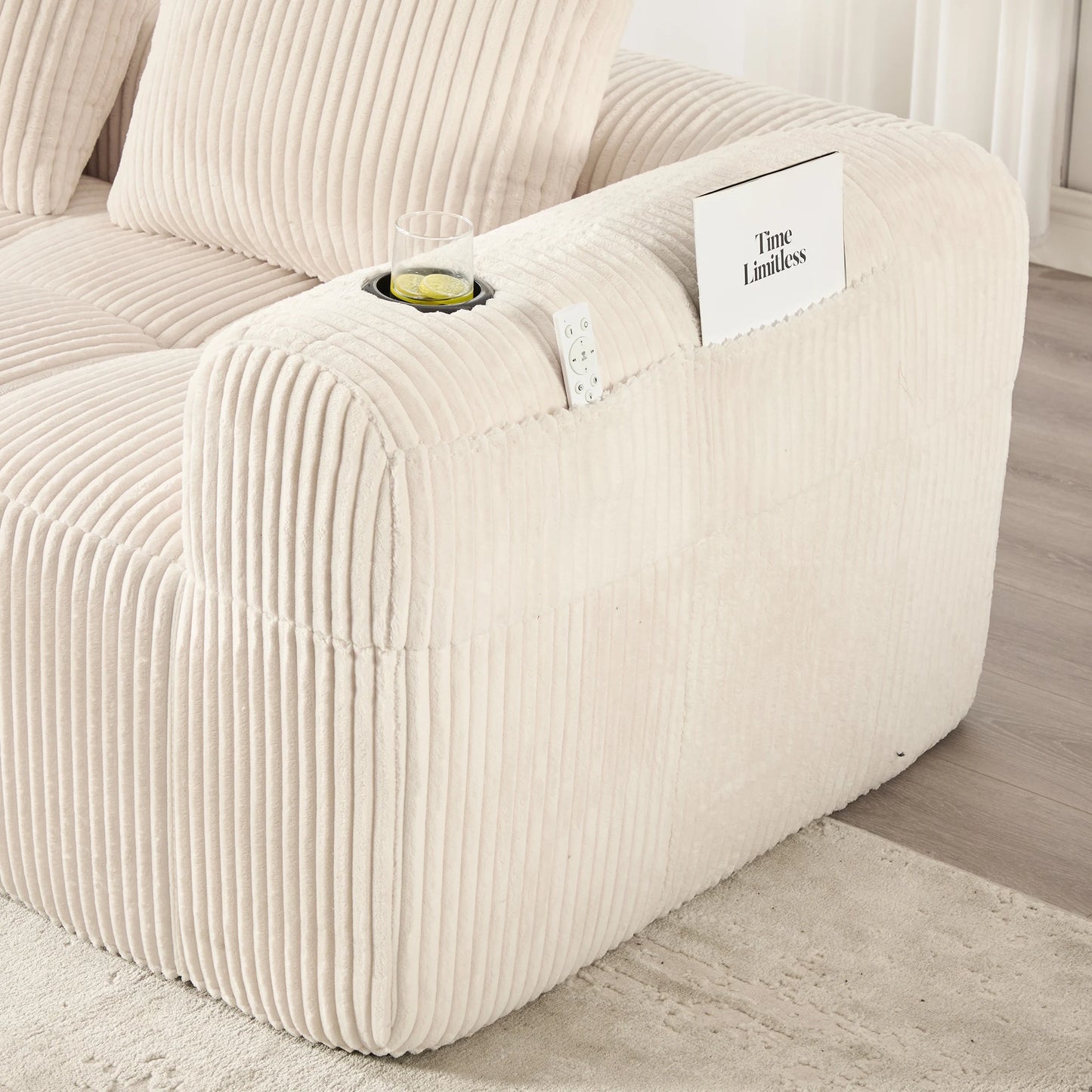 Canapé Modulable Velours Côtelé — Modulora | Beige, Gris, Kaki, Noir