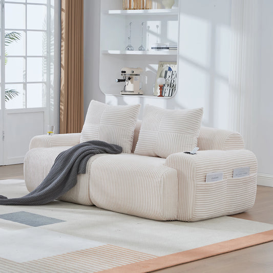 Canapé Modulable Velours Côtelé — Modulora | 6 Configurations | 5 Coloris