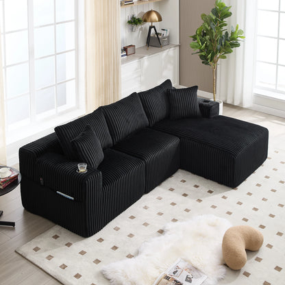 Canapé Modulable Velours Côtelé Compressé — Modulora | 5 Coloris