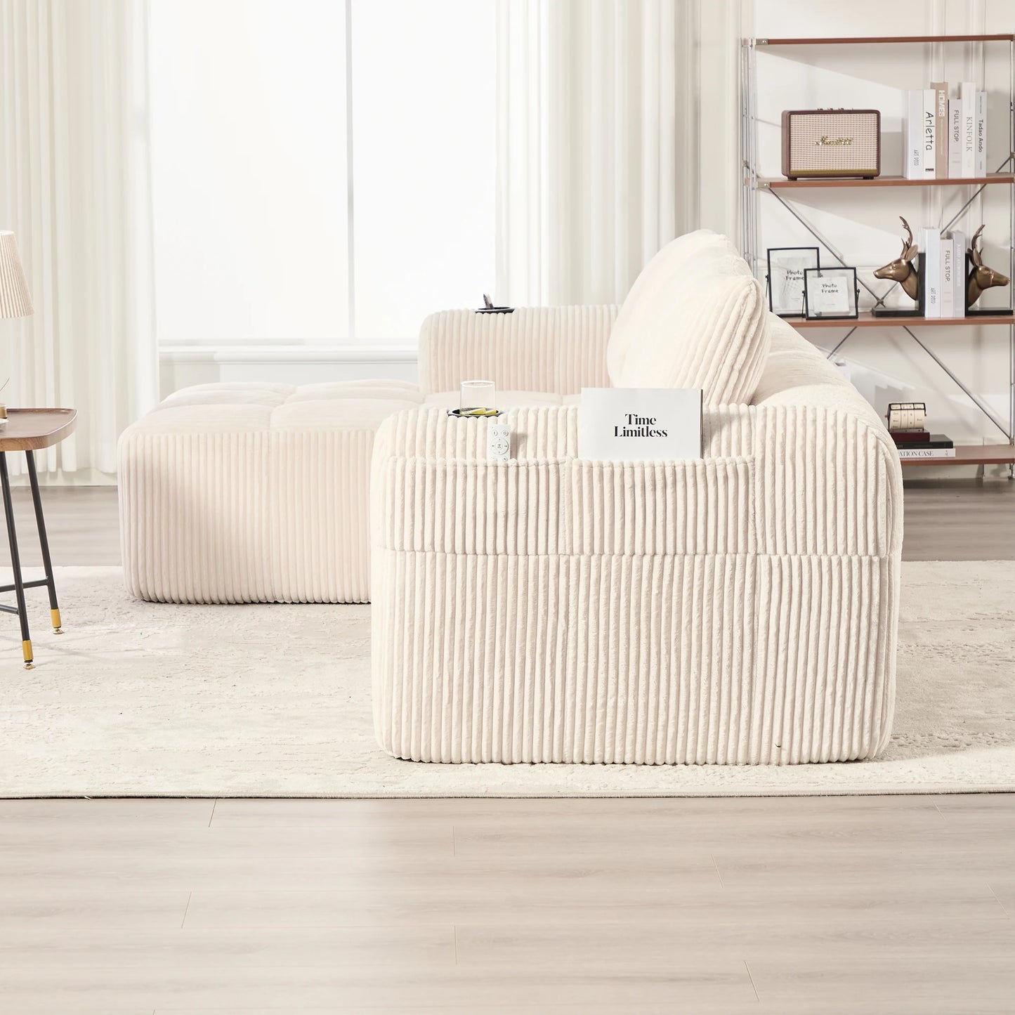 Canapé Modulable Velours Côtelé — Modulora | Beige, Gris, Kaki, Noir