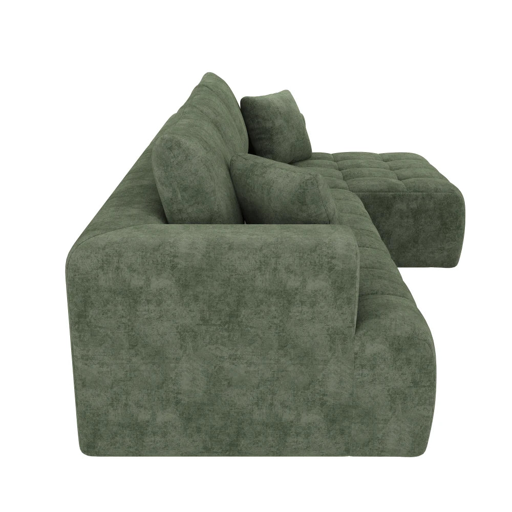 Canapé Modulable Chenille Tufté — Modulora Pure | Beige, Gris, Vert, Bleu
