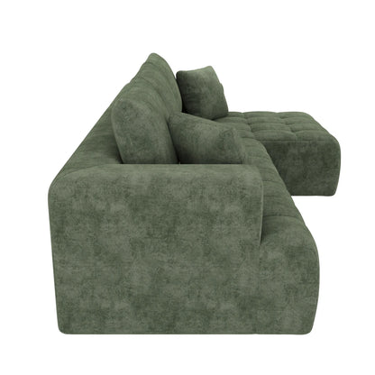 Canapé Modulable Chenille Tufté — Modulora Pure | Beige, Gris, Vert, Bleu